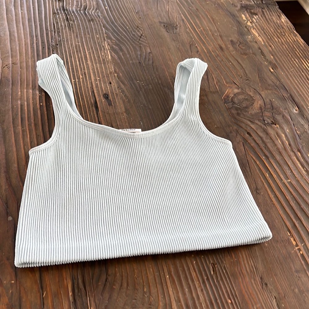 Cotton on light blue cropped tank top